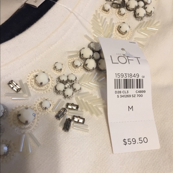 NWT Loft sweatshirt with beading - Picture 5 of 5